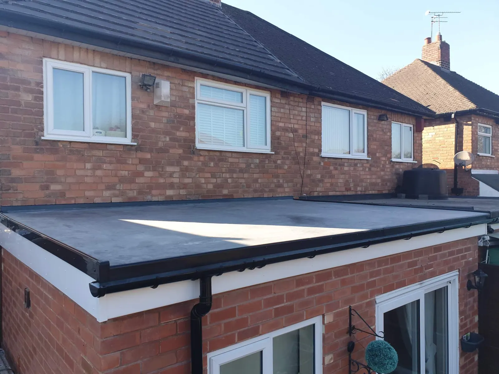 Flat roof extension with a rooflight