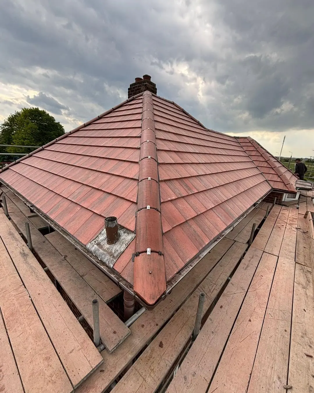 Red plain tile hipped roof