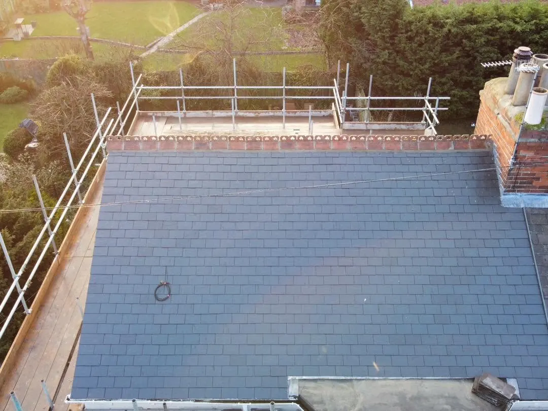 Flat roof seen from above