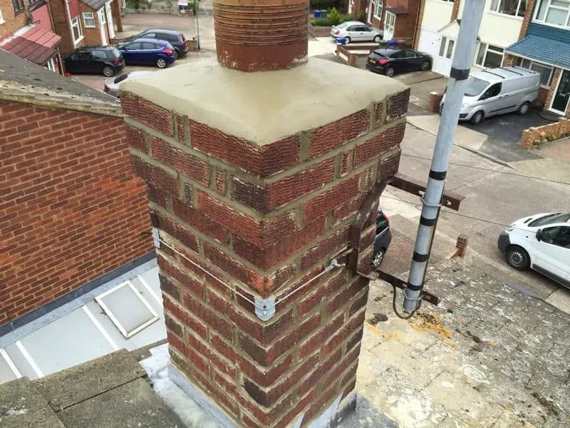 Repointed chimney stack