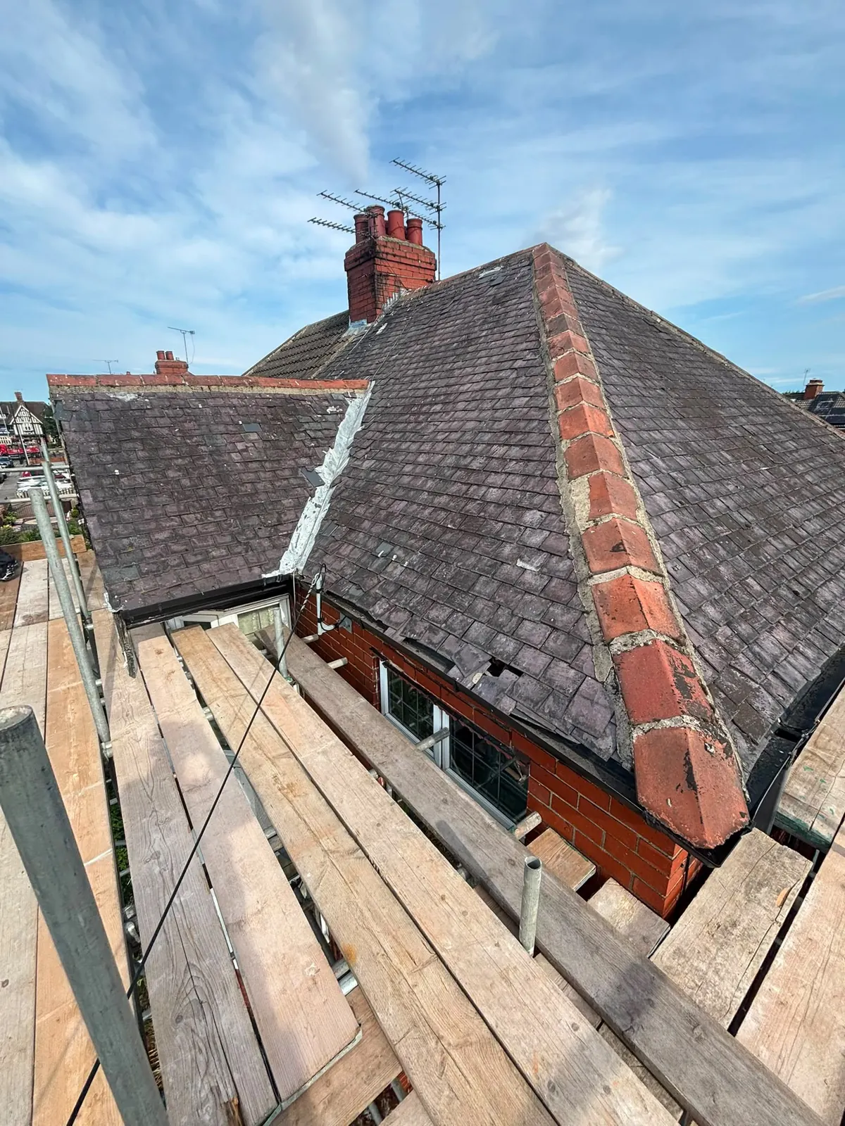 Dark slate hipped roof