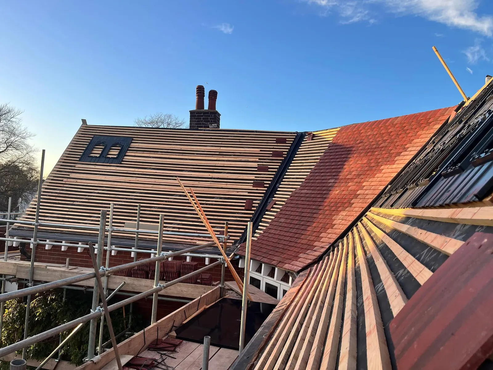Pitched roof part way through re roofing
